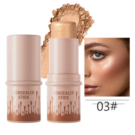 Makeup Face Contouring Bronzer Stick Highlighter 2 in 1 Matte Glitter Brightening Silkworm Blusher Rouge Cream Concealer Pen