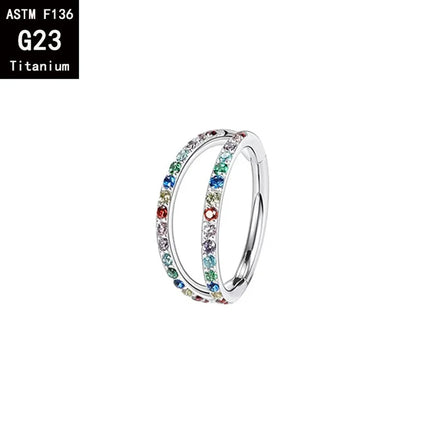 G23 Titanium ASTM F136 Nose Rings Piercing Hoop Earrings For Women Septum Nose Ring Clicker piercing Set  Body Jewelry