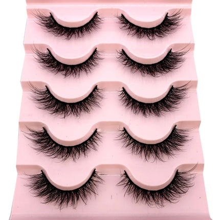 New 5 pairs natural fluffy 3D mink false eyelashes fake lashes makeup kit Mink Lashes extension eye lashes short eyelashes