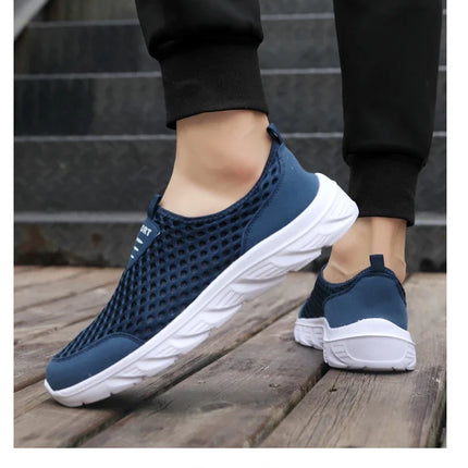 YRZL Lightweight Men Casual Shoes Breathable Slip on Male Casual Sneakers Anti-slip Men's Flats Outdoor Walking Shoes Size 39-46