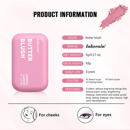 Professional Makeup Powder Blush 12HR Wear Vegan Formula Blusher Makeup Blush in Bar Cosmetics Palette Powder Pink Cream Face