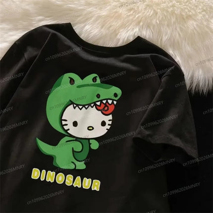 Hello Kitty Tshirt prints New Anime Kid Tshirt Cute Fashion Pure Men Cotton T-shirt Women's High Quality Casual Wear Kid T-shirt