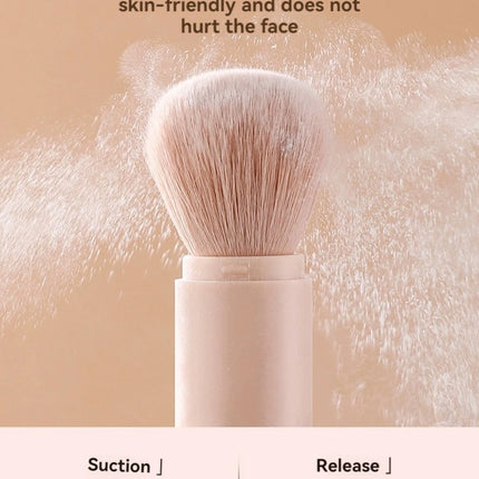Portable Powder Blusher Brush With Cover 4 in 1 Travel Small Set Makeup Eye Shadow Telescopic Multi-Function Mini Makeup Tool