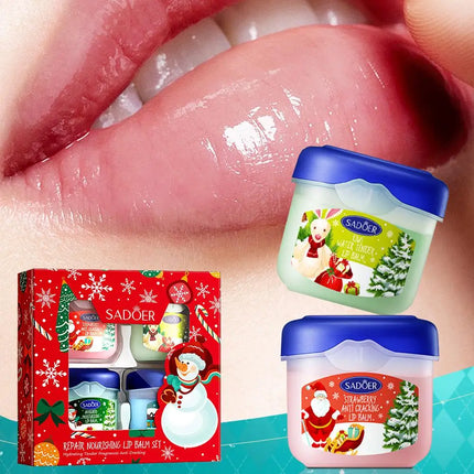 [SADPER] Christmas Gift Box Lip Balm Durable Moisturizer, Christmas Women's Gift Nourishing Lipstick 4PCS/box Lip Makeup Set