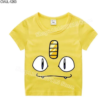 Pokemon Child T-shirt Fashion Clothes Pikachu Print T-Shirts Boutique Kids Clothing Boys Charmander Summer Tops Birthday Gift