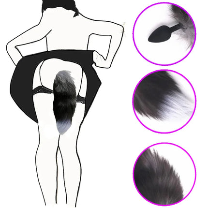 Small Size Sex Toy Tail Sexy Fox Tail Anal Plug Silicone Adult Products Cosplay Woman Men Anal Butt Plug Adults Game Couple Toys