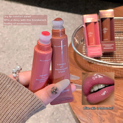 Lip Glowy Lightweight Hydration Balm Shea Butter Glaze Craze Tinted Polypeptide Lip Gloss Serum Fruit Donut Lip Oil Care