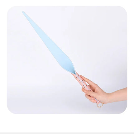Genuine Leather Spanking Paddle, Willow Leaf Shape Long Crop for Adults 18+