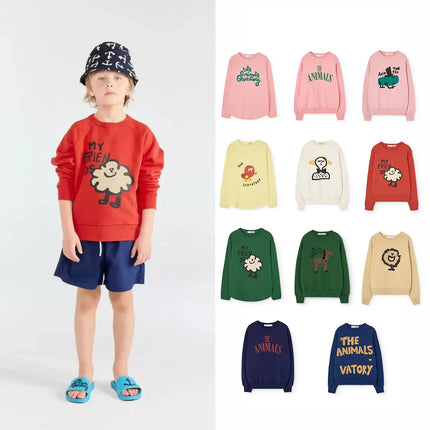 2026 Brand New Spring Autumn Kids Sweaters Hoodies For Boys Girls Cute Print Sweatshirts Baby Child Fashion Outwear Clothes