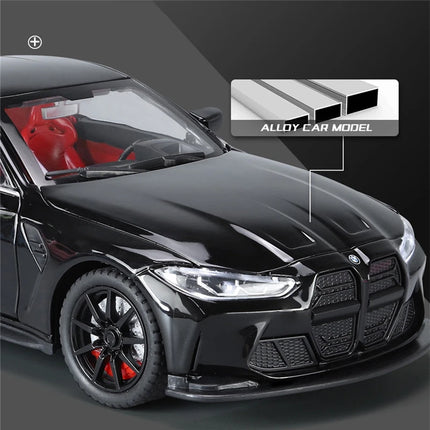 1:24 M4 G82 Coupe Alloy Sports Car Model Diecasts Metal Vehicles Car Model Simulation Sound Light Collection Chlidrens Toys Gift