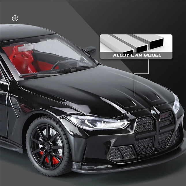 1:24 M4 G82 Coupe Alloy Sports Car Model Diecasts Metal Vehicles Car Model Simulation Sound Light Collection Chlidrens Toys Gift