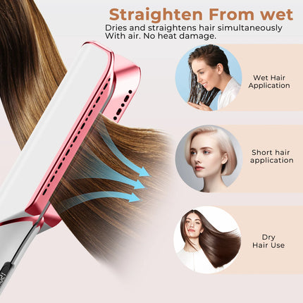 TINSOL 2-in-1 Multifunctional Hair Dryer Air Straightener Negative Ion Hair Styling Tool Long-Lasting Styling Tool