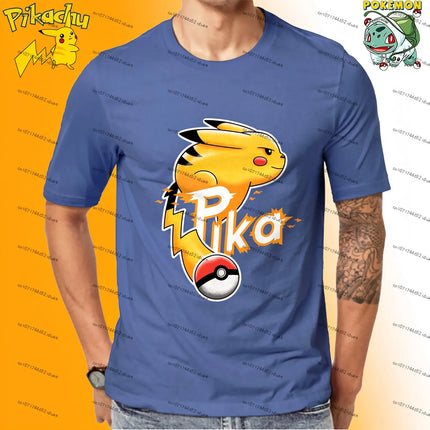 New Men's Pokemon Print T-Shirts Short Sleeve Unisex Y2k T-shirt Summer Streetwear Harajuku Style Oversize Couple Outfit 110-6XL