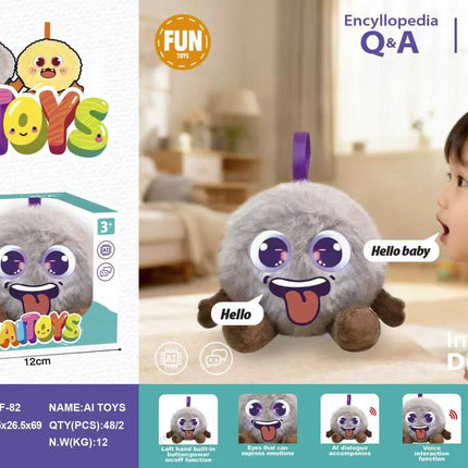 AITOYS Cute AI Interactive Rabbit Plush Doll Multilingual Voice Chat Electronic Pet Toy For Kids Aged 3+ Home Companion Play