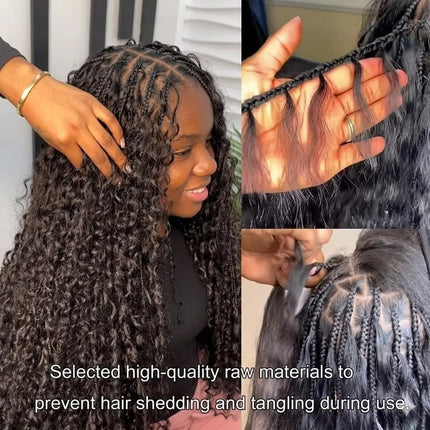 Human Hair Bulk Boho Braids Burmese Curly Bundles Human Hair Bulks For Bohemian Knotless Braiding Virgin Crochet Hair Extensions