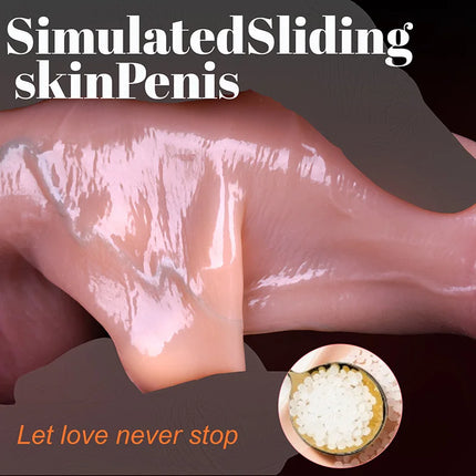 Adult Sex Toys Double Layer Silicone Big Dildo Anal Butt Plug Realistic Skin Sliding Foreskin Masturbator Big Sex Toy for Women