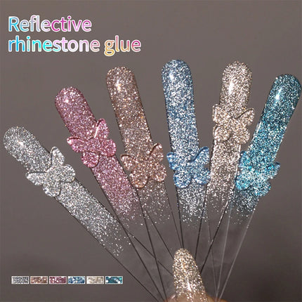 Super Sparkling Silver Nail Gel DIY Reflective Crushed Diamond Bounce Nail Gel Internet Famous Popular for Salon Special Use