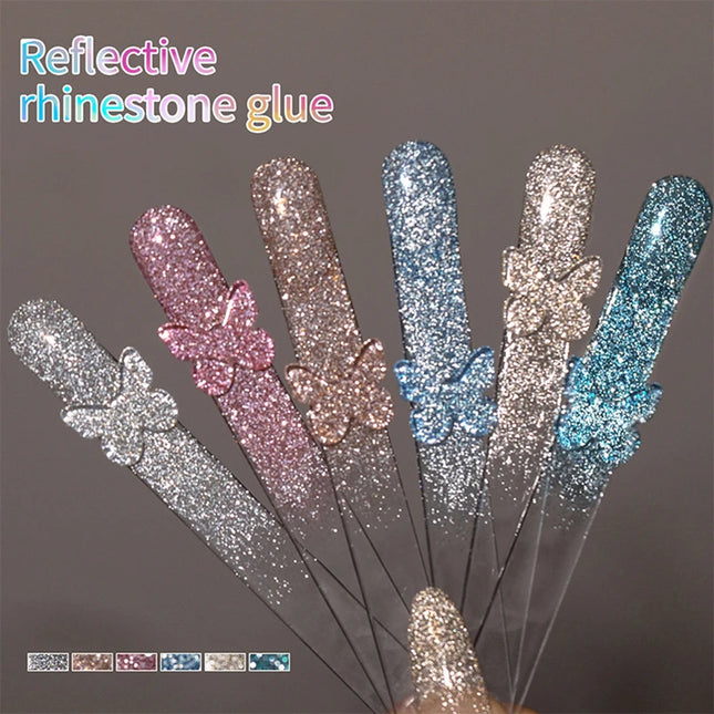 Super Sparkling Silver Nail Gel DIY Reflective Crushed Diamond Bounce Nail Gel Internet Famous Popular for Salon Special Use