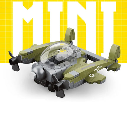 Spring Powered Mini Building Blocks Combat Aircraft Tank Series Desktop Model Kids Toy Adult Creative Gift Colorful Bags