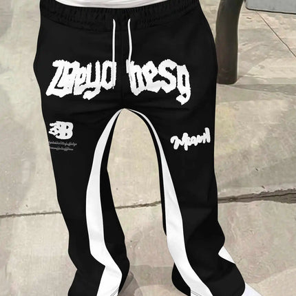 Y2k Flared Pants Men Loose 3D Print Trousers Casual Sweatpants Mid Waist Sporty Female Clothes Streetwear Hip Hop Vintage Pants