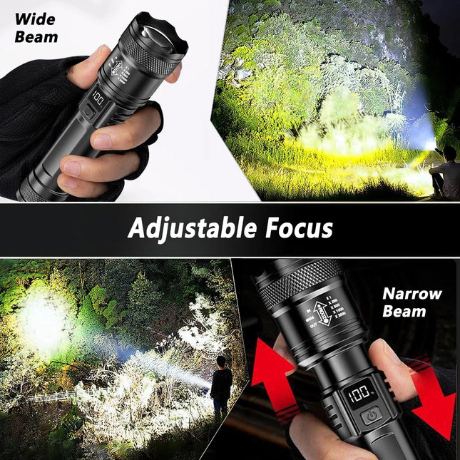 High Power LED Flashlights Built-in battery USB Rechargeable Strong Hand Light Multifunctional Torch Lamp For Emergency Camping