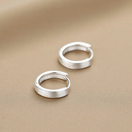 Plain loop Ear Buckle New Fashion Simple Brushed Hoop Earrings For Women Stainless Steel Earrings  boucles d'oreilles perle