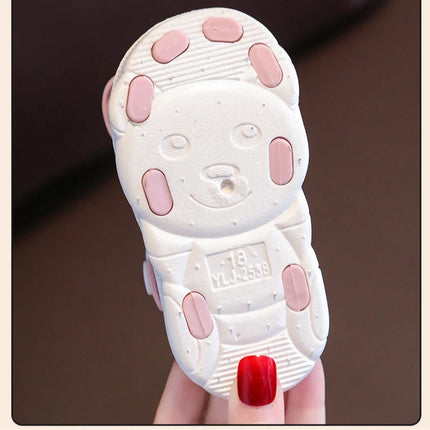 Solid Bow Children's Summer Shoes Cute PVC Beach Non Slip Sandals For Baby Girls Footwear Soft Infant Kids Fashion Sandals