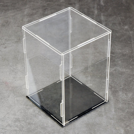 Black Base Mirror Assembled Tool Free Clear Acrylic Display Case Dust Cover Storage for Decorative Crafts L20-45 W20-60 H10-65cm