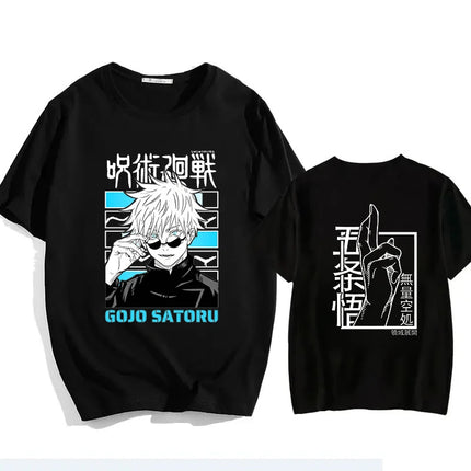 Jujutsu Kaisen Satoru Gojo Unisex Pure Cotton T-shirt 2026 Summer Anime Print Loose Casual Parent-child Short Sleeved Top