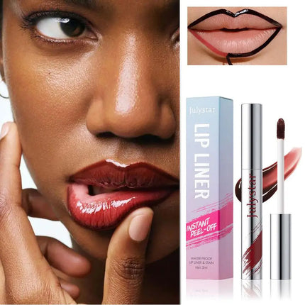 Tear-off Lip Liner Long Lasting Matte Lip Tint Waterproof and Sweat-proof Not Easy to Smudge Line Hook Lip Marker Makeup Pen