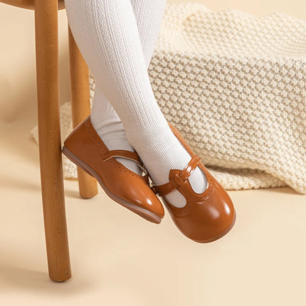 Toddler Little Kid Girls Mary Jane Flats Comfortable Perforated Leather Strap Casual Dress Shoes Versatile Party School Shoes