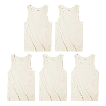 Maden Casual Men's Sleeveless Tank Tops Heavyweight Solid Color Ribbed Vest for Summer Slim Fit Sports Fitness Training T-shirt