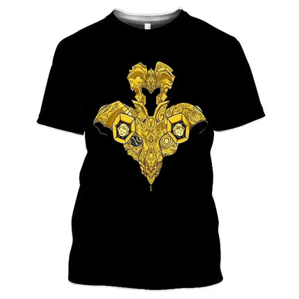 Summer Saint Seiya Anime 3D Printed T-Shirts Men Women Casual Fashion Oversized Short Sleeve T Shirt Male Tees Tops Man Clothing