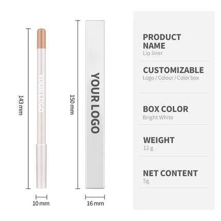 Private Label 26 Color Lip Liner Lip Liner Pigment Long Lasting Waterproof Custom Logo Makeup Wholesale Cruelty Free White Box
