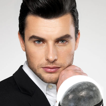 Gloryhair-Natural and Realistic Hair Prosthesis Male Toupee Wig 130% Density Hair Pieces Indian Human Men's Capillary Prosthesis