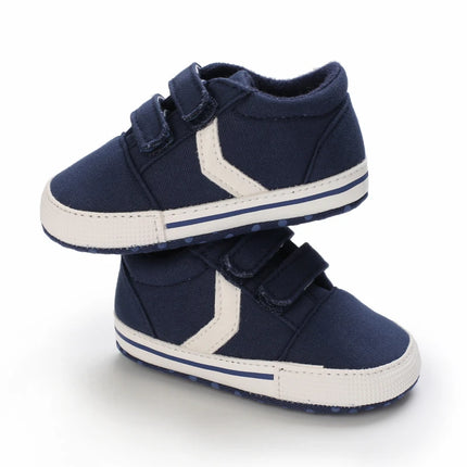 Newborn Baby Boys Girls Classic Sports Sneakers Canvas First Walkers Soft Sole Anti-Slip Comfortable Infant Toddler Shoes
