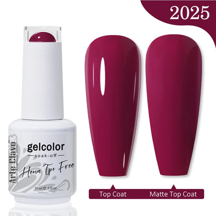Arte Clavo 15ML Red Brown Color Gel Nail Polish Autumn Winter Nail Art Gel Nail Supplies Semi Permanent Soak Off UV Gel Varnish