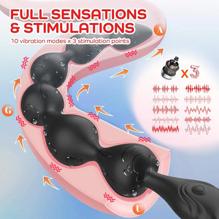 Anal Bead Vibrator For Men Vagina Clitoris Stimulator Vibrating Butt Plugs Huge Anal Dildo Prostate Massage Adult Sex Toys 18+