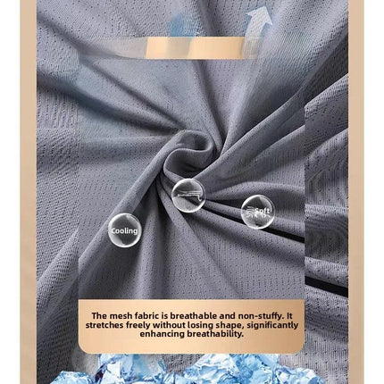 Ice Silk Short Sleeve T-Shirt Men's Summer Thin Quick Dry Mesh Sport Fitness Half Sleeve Casual Elastic T Summer Wear