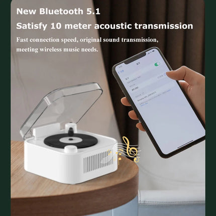 Retro Bluetooth Speaker Portable Vintage CD Player Design Bluetooth Soundbar Hifi MP3 Music Player Support TF Card U Disk AUX
