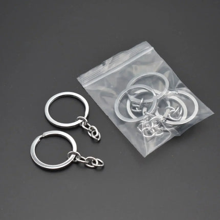 50/100pcs Stainless Steel Metal Blank Keyring Keychain Split Rings DIY Keyfob Keys Ring Lobster Clasp Key Pendant Chains Buckles