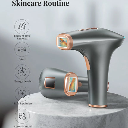 Laser Hair Removal Pro IPL Devices Painless Permanent Epilator with HR/SC/RA, 9 Energy Levels 999999+ Light Body Hair Trimmer
