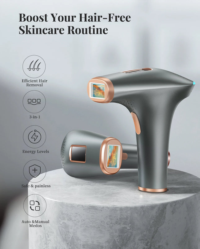 Laser Hair Removal Pro IPL Devices Painless Permanent Epilator with HR/SC/RA, 9 Energy Levels 999999+ Light Body Hair Trimmer