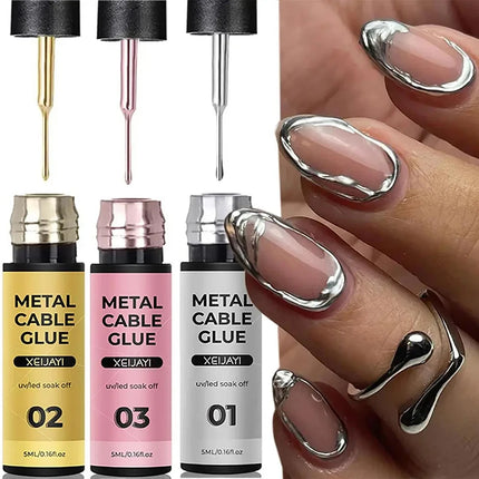 5ml Super Bright Silver Metallic Painting Liner Gel Nail Polish Drawing Stripe Graffiti Mirror Pull Line UV Gel Varnish