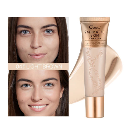 Natural liquid foundation, waterproof and sweat proof, durable makeup effect, multi color optional, create a natural foundation