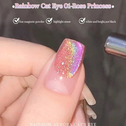 MIANEL 12ML 2026 New Tyndall Cat Eye Gel Nail Polish Flash Whitening Small Light Bulb Crystal Nail Polish Pink Nails 1-5pcs