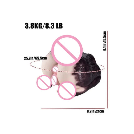 MRL Roxie Wolf Furry Torso Ass Sex Toy Silicone Male Masturbator Dual Channel Anal Vaginal Stroker Realistic Anthro Butt Toy 18+