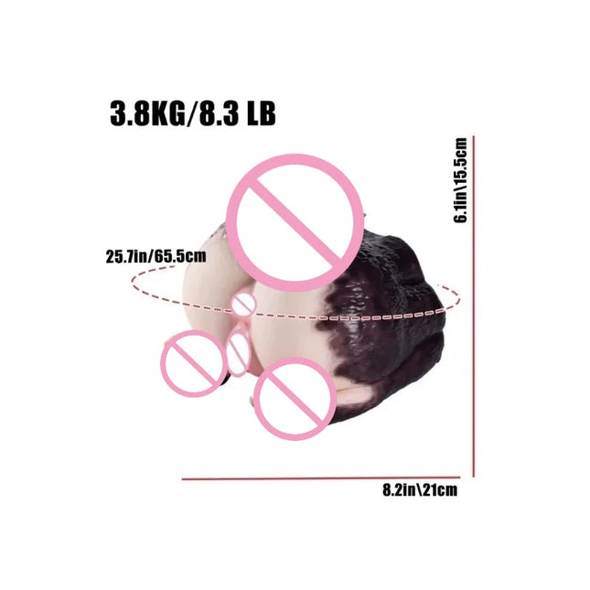 MRL Roxie Wolf Furry Torso Ass Sex Toy Silicone Male Masturbator Dual Channel Anal Vaginal Stroker Realistic Anthro Butt Toy 18+