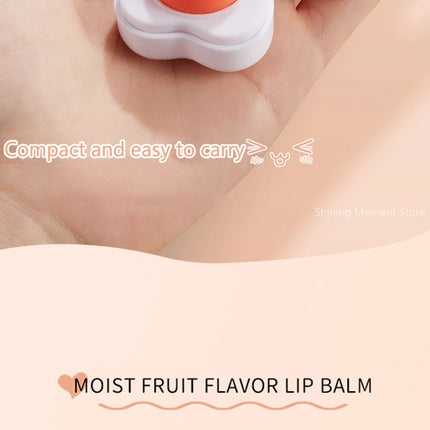 Fruit Moisturizing Hydrating Lip Balm Strawberry Peach Heart Shape Fade Lip Line Repair Lips Care Beauty and Skin Care Products