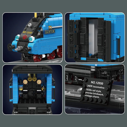 Mould King 12050 Technical Train Toys The Garter Blue Livery Building Block Assembly Locomotive Brick Set Kids Christmas Gift